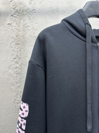체인2호/크롬하츠 남여 뒤에 소녀 프린트 지퍼 코트