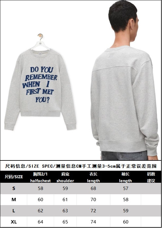 R공장 /로에베 남여 기모 라운드넥 셔츠