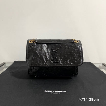 블랙프라임/입생로랑 여성 고은 체인 숄더백