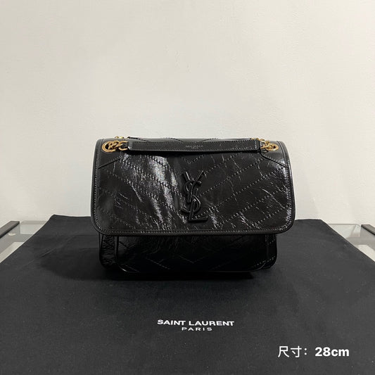 블랙프라임/입생로랑 여성 고은 체인 숄더백