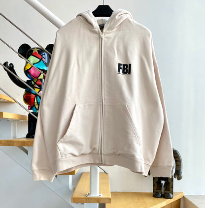 계단집/발렌시아가 남성 FBI 지퍼 후드티