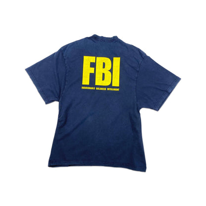 계단집/발렌시아가 남여 워싱 네이비 FBI 반팔