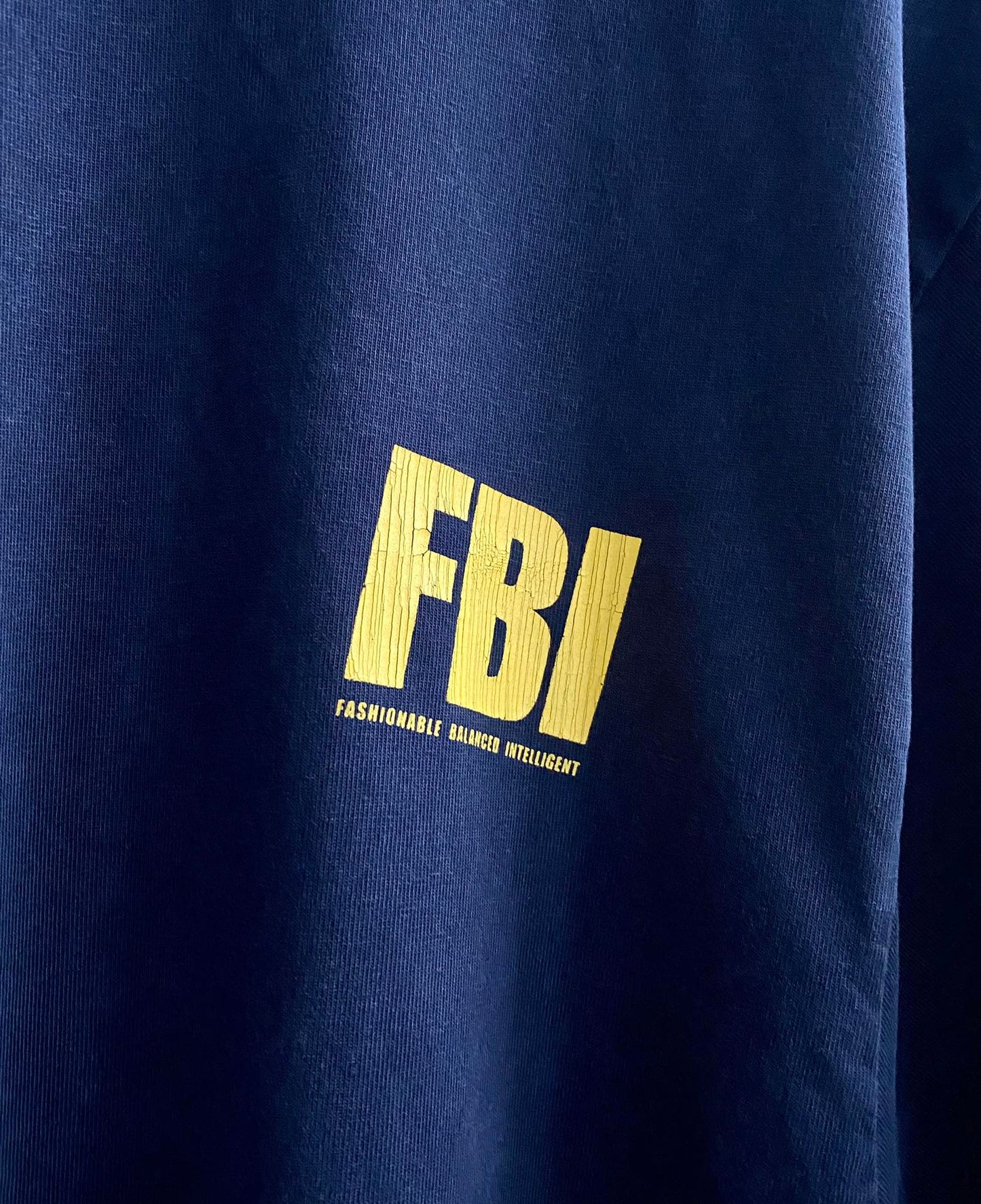 계단집/발렌시아가 남여 워싱 네이비 FBI 반팔