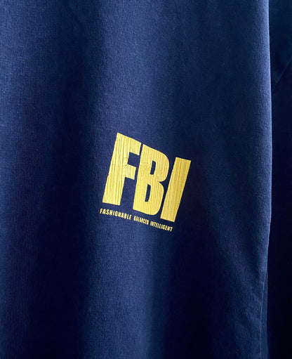 계단집/발렌시아가 남여 워싱 네이비 FBI 반팔