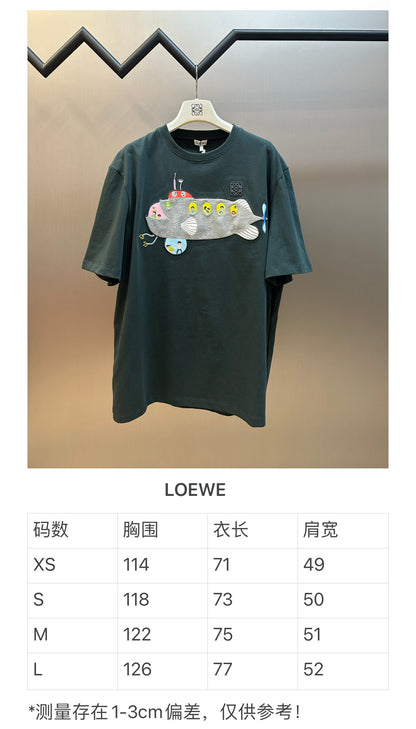 체인2호/로에베 남성 잠수함 라운드 반팔