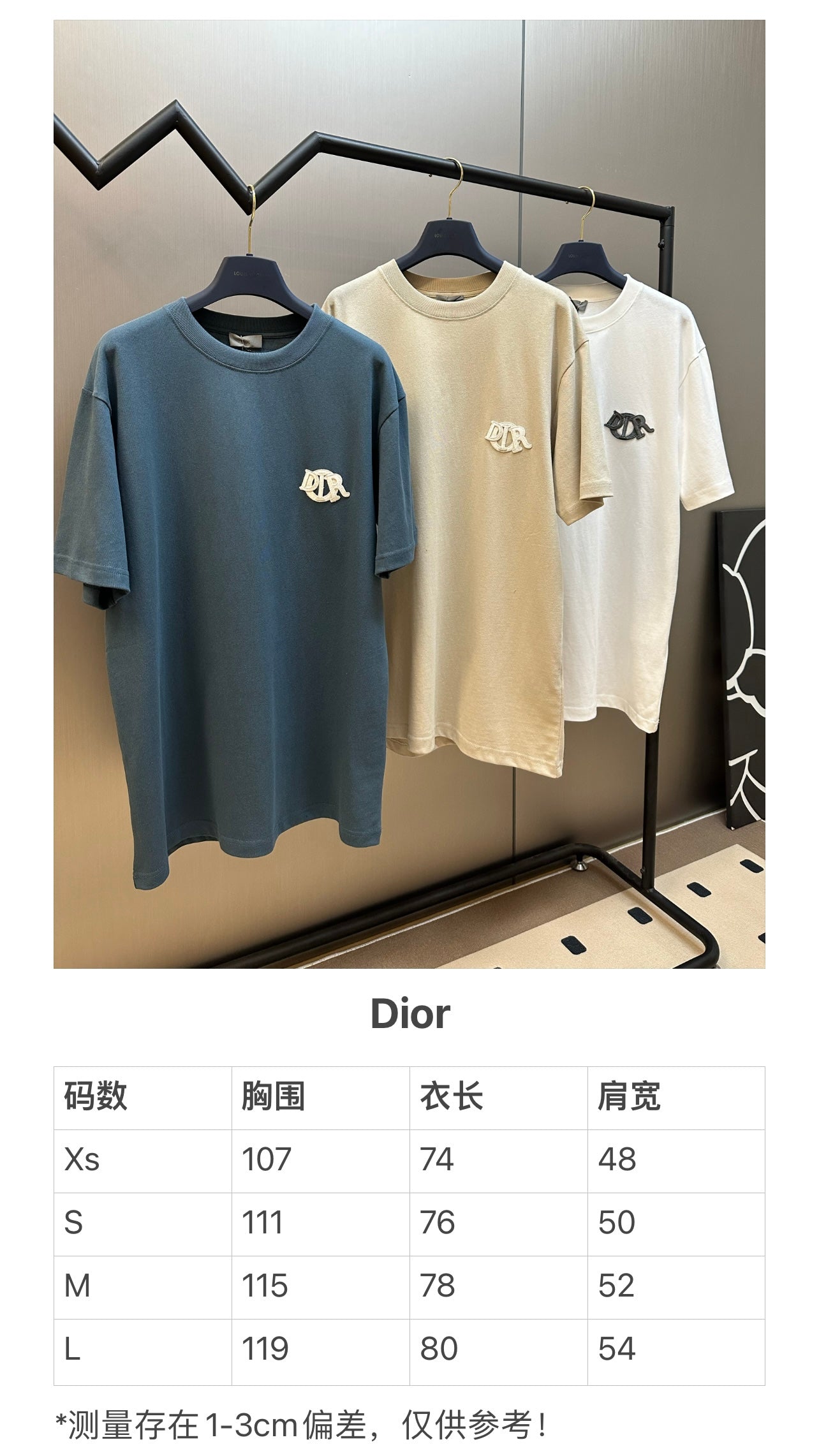 체인2호/디올 남성 알파벳 반팔 티셔츠