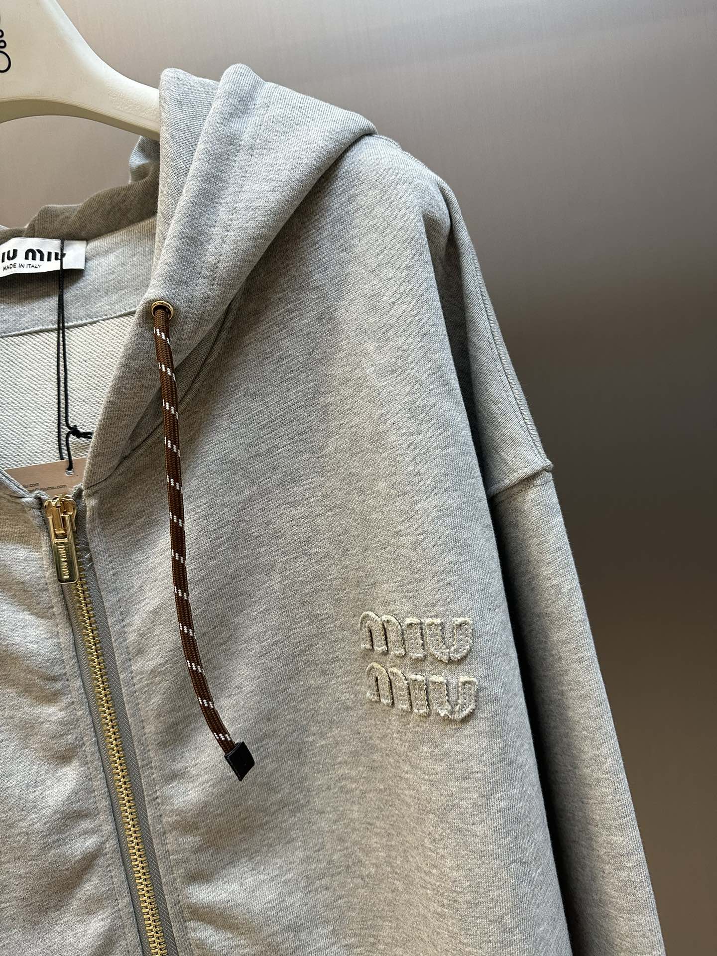 체인2호/미우미우 남성 로고 후드 지퍼 코트