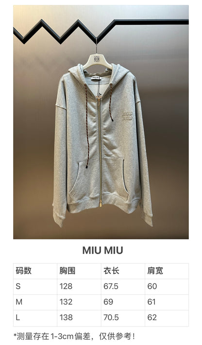 체인2호/미우미우 남성 로고 후드 지퍼 코트