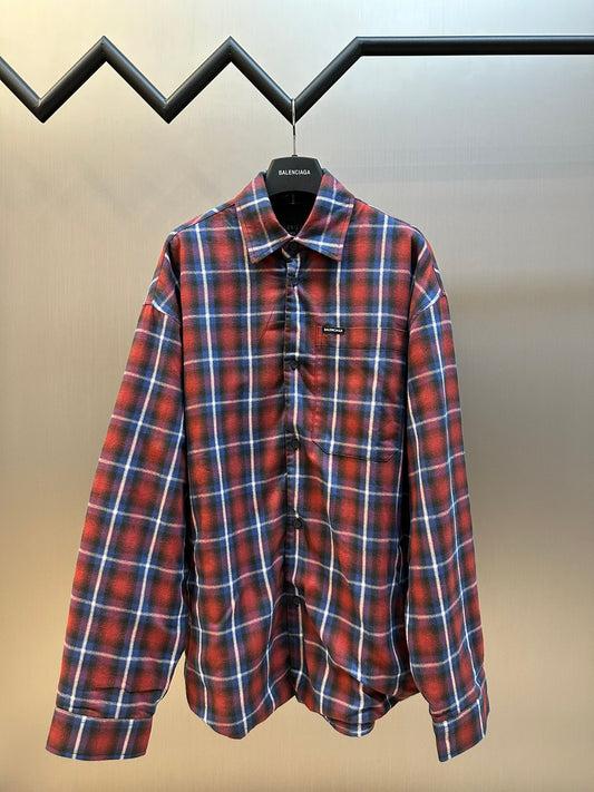 체인2호/발렌시아가 남성 체크무늬 셔츠