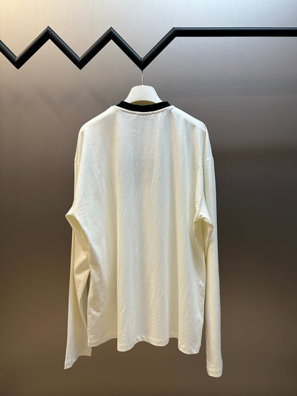 체인2호/미우미우 남성 자수 로고 긴팔 티셔츠