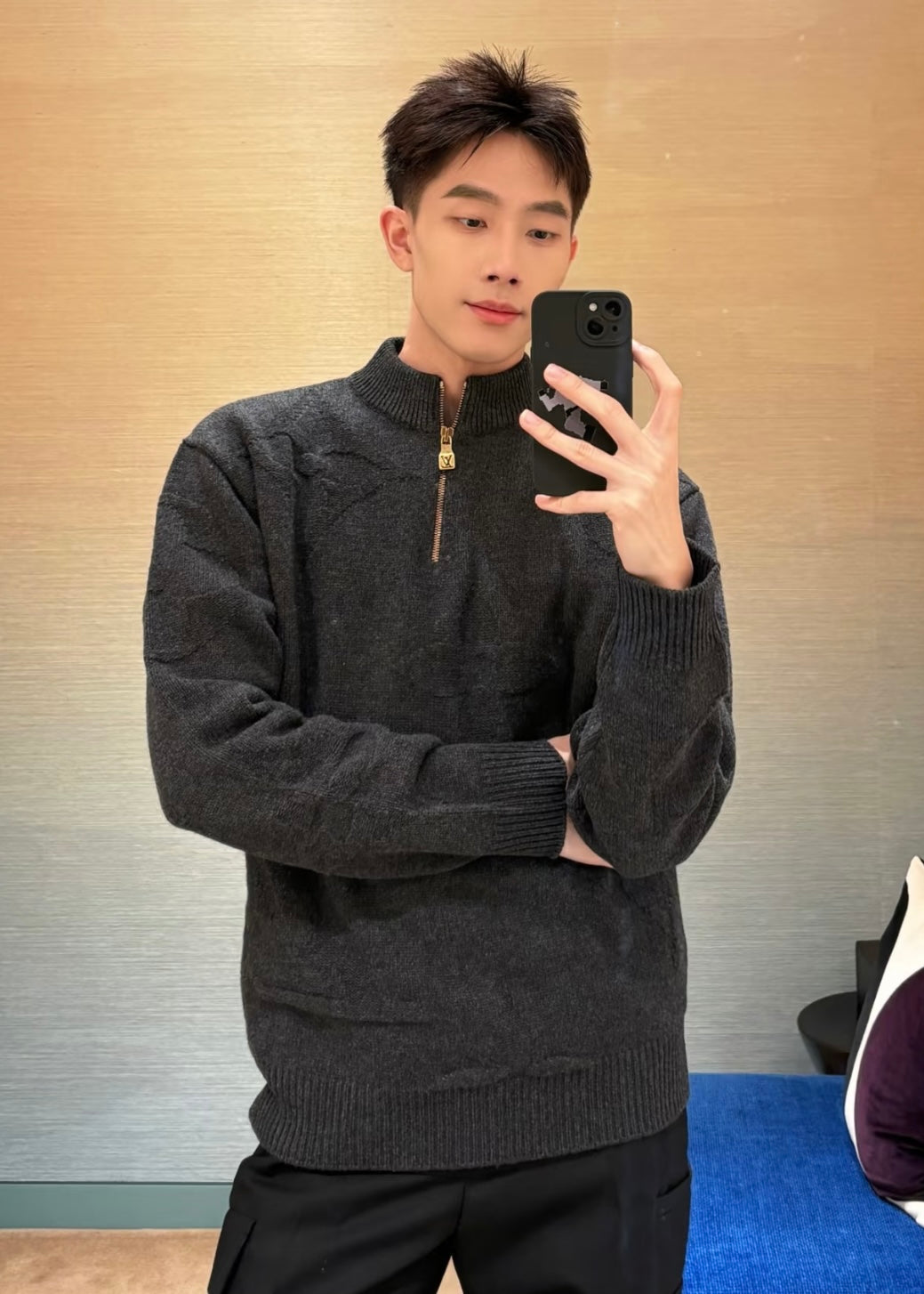 TJ셀러/루이비통 남성 반지퍼 니트