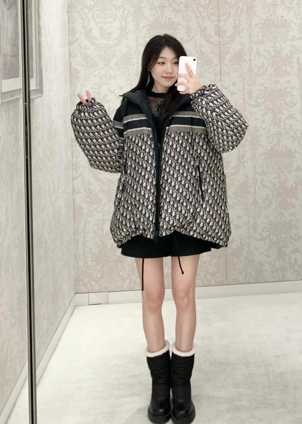 TJ셀러/디올 여성 양면 롱 면복 자켓