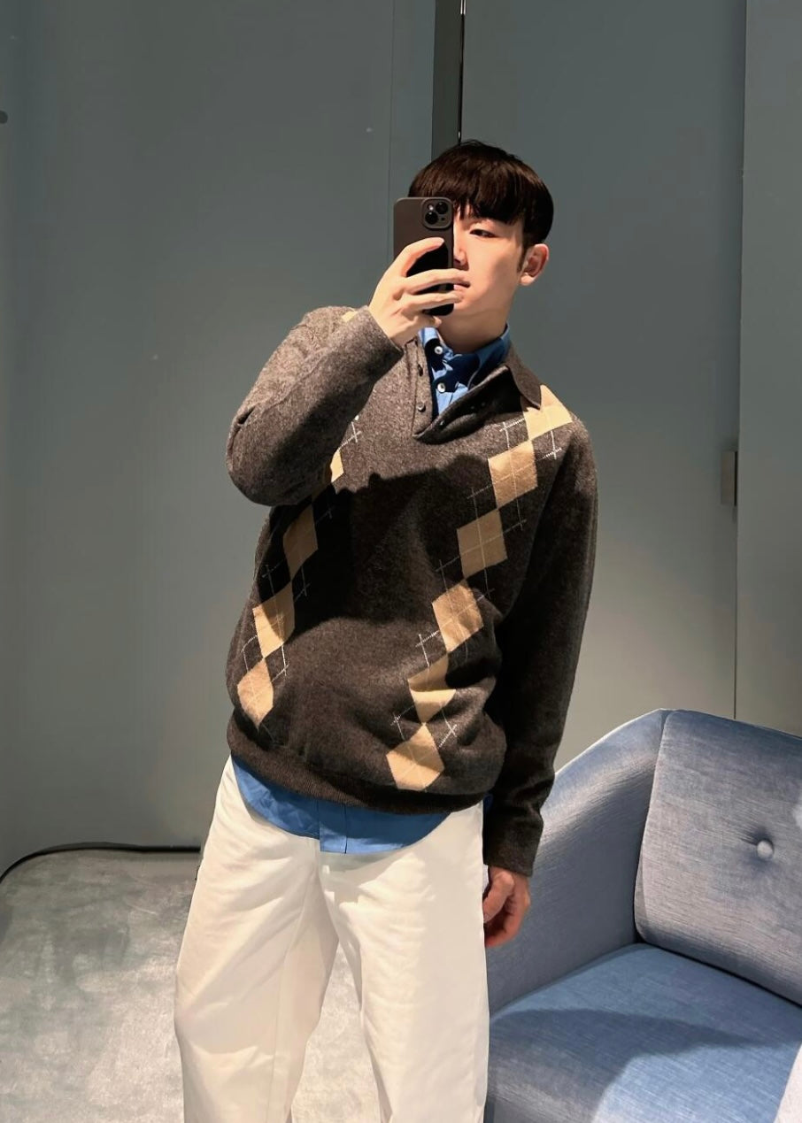 TJ셀러/ 미우미우 남성 니트 폴로 셔츠