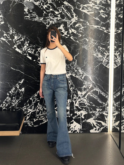 체인2호/셀린느 여성 자수 반팔 티셔츠
