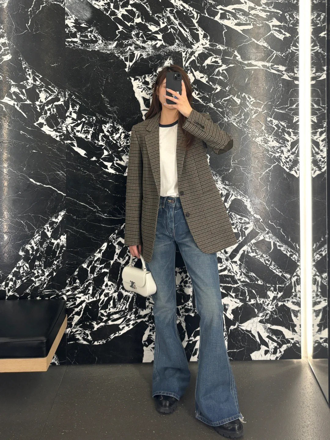 체인2호/셀린느 여성 자수 반팔 티셔츠