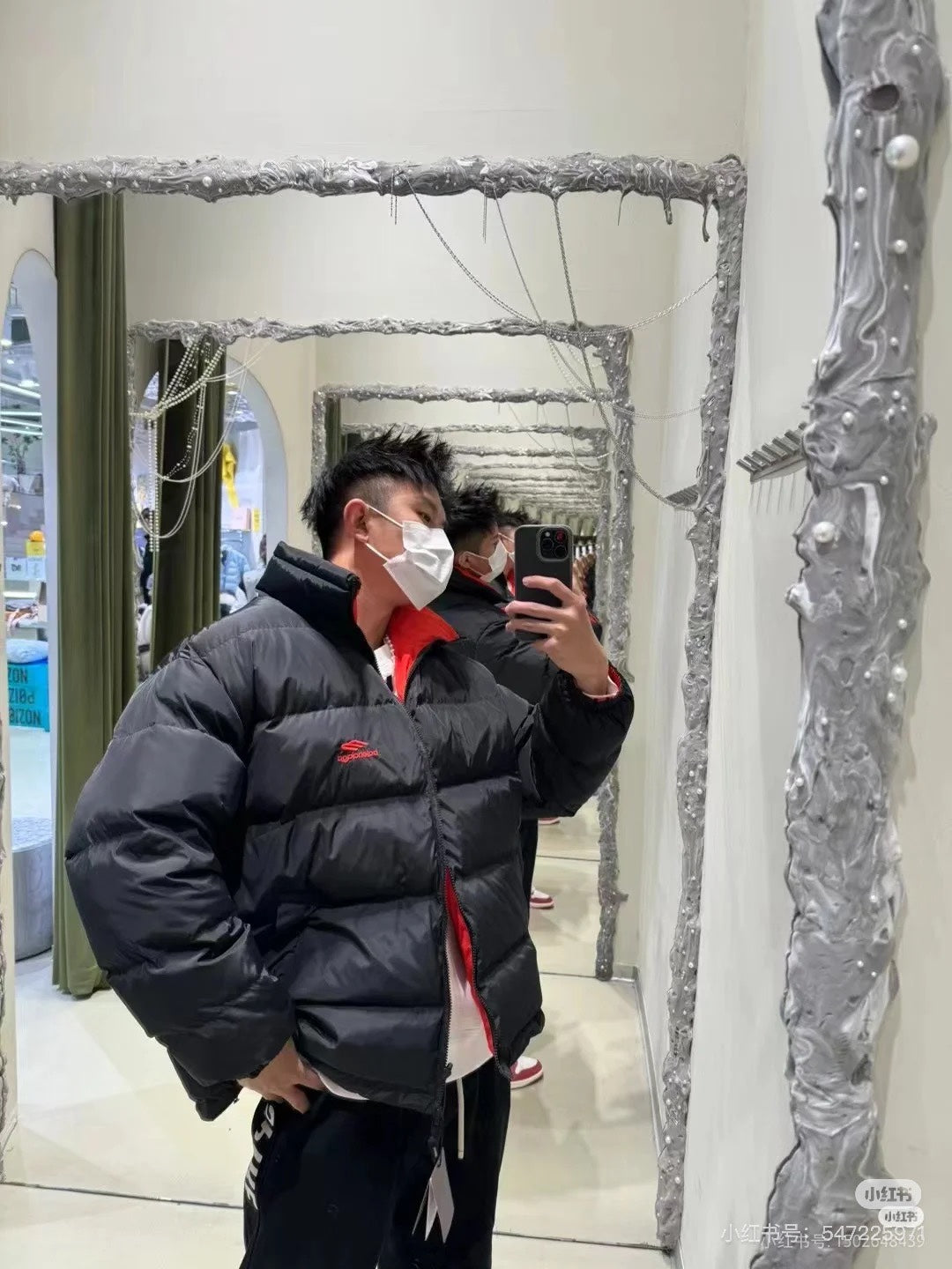체인2호/발렌시아가 남성 양면 패딩 코트