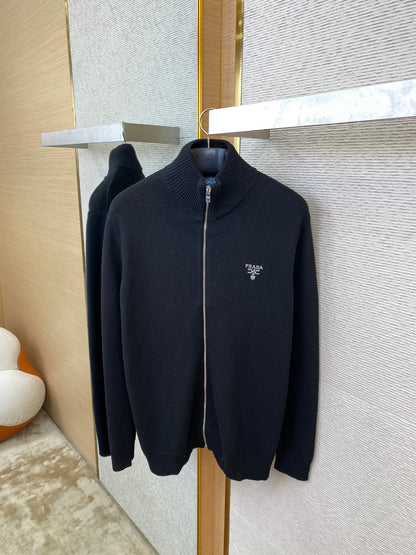 체인2호/프라다 남성 울 자수 지퍼 카디건