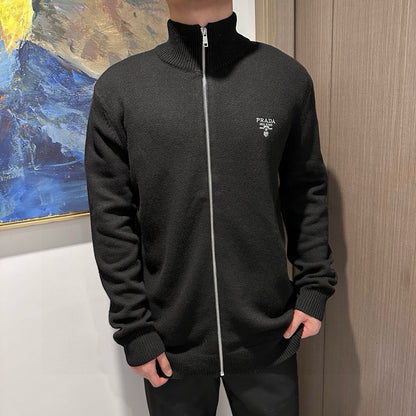 체인2호/프라다 남성 울 자수 지퍼 카디건