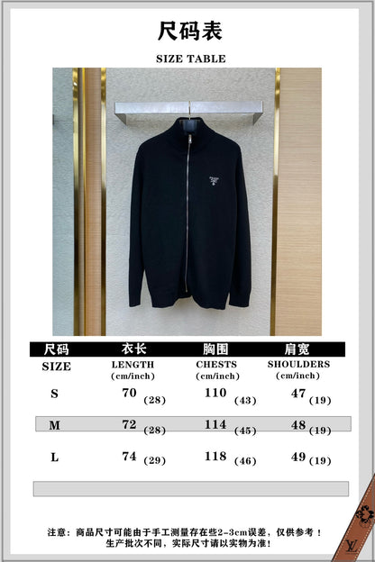 체인2호/프라다 남성 울 자수 지퍼 카디건