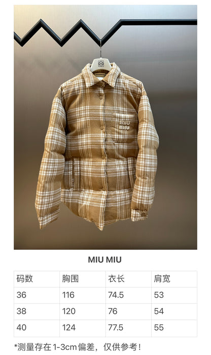 체인2호/미우미우 남성 체크 다운 자켓