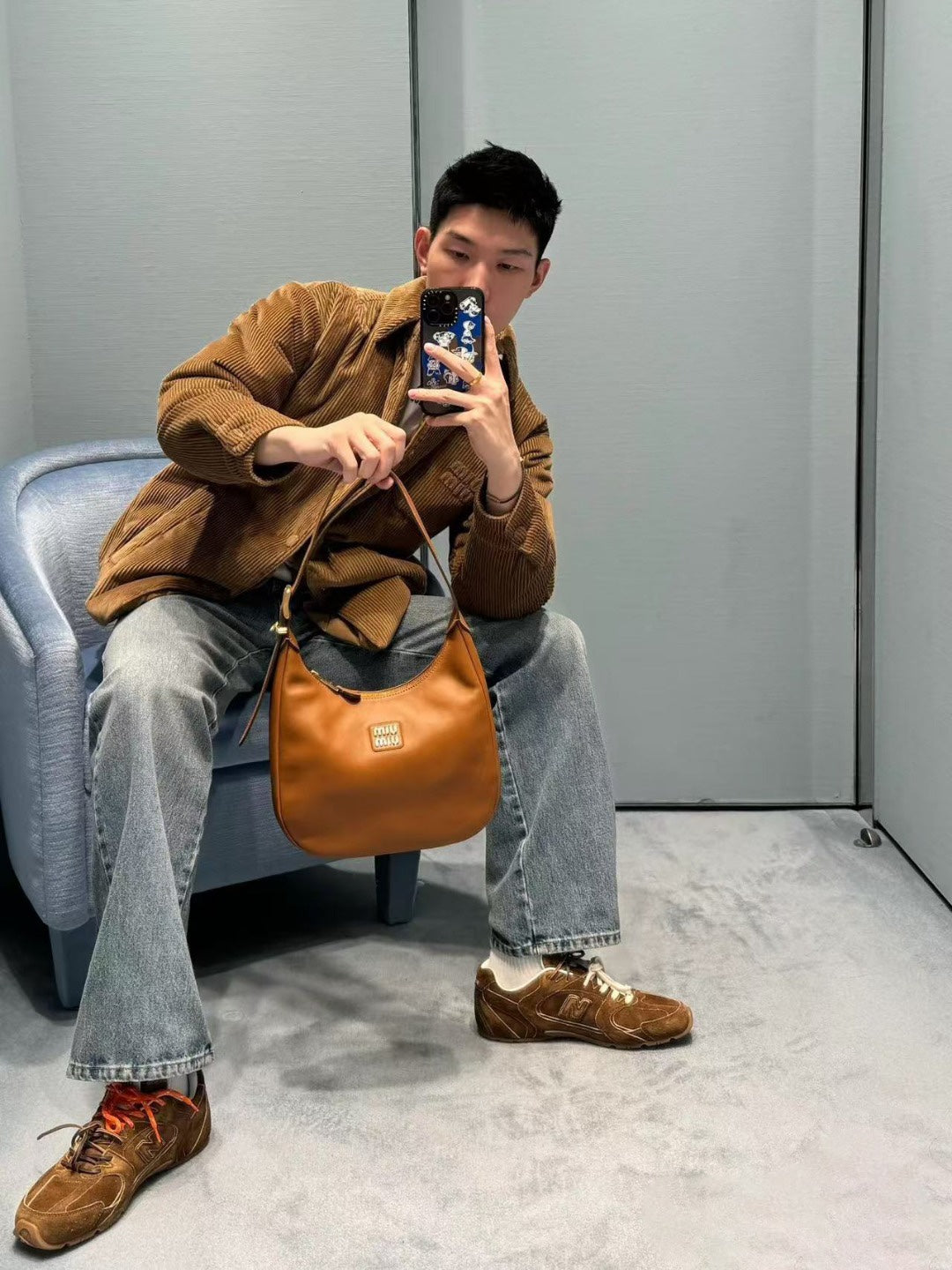 체인2호/미우미우 남성 코듀로이 다운 자켓