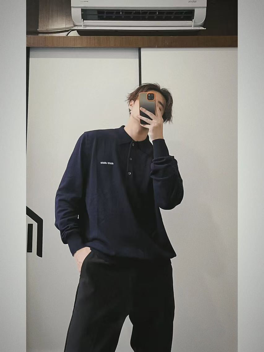 체인2호/미우미우 남성 울 니트 폴로 셔츠