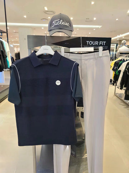 마이골프/Titleist 남성 반팔 니트 티셔츠
