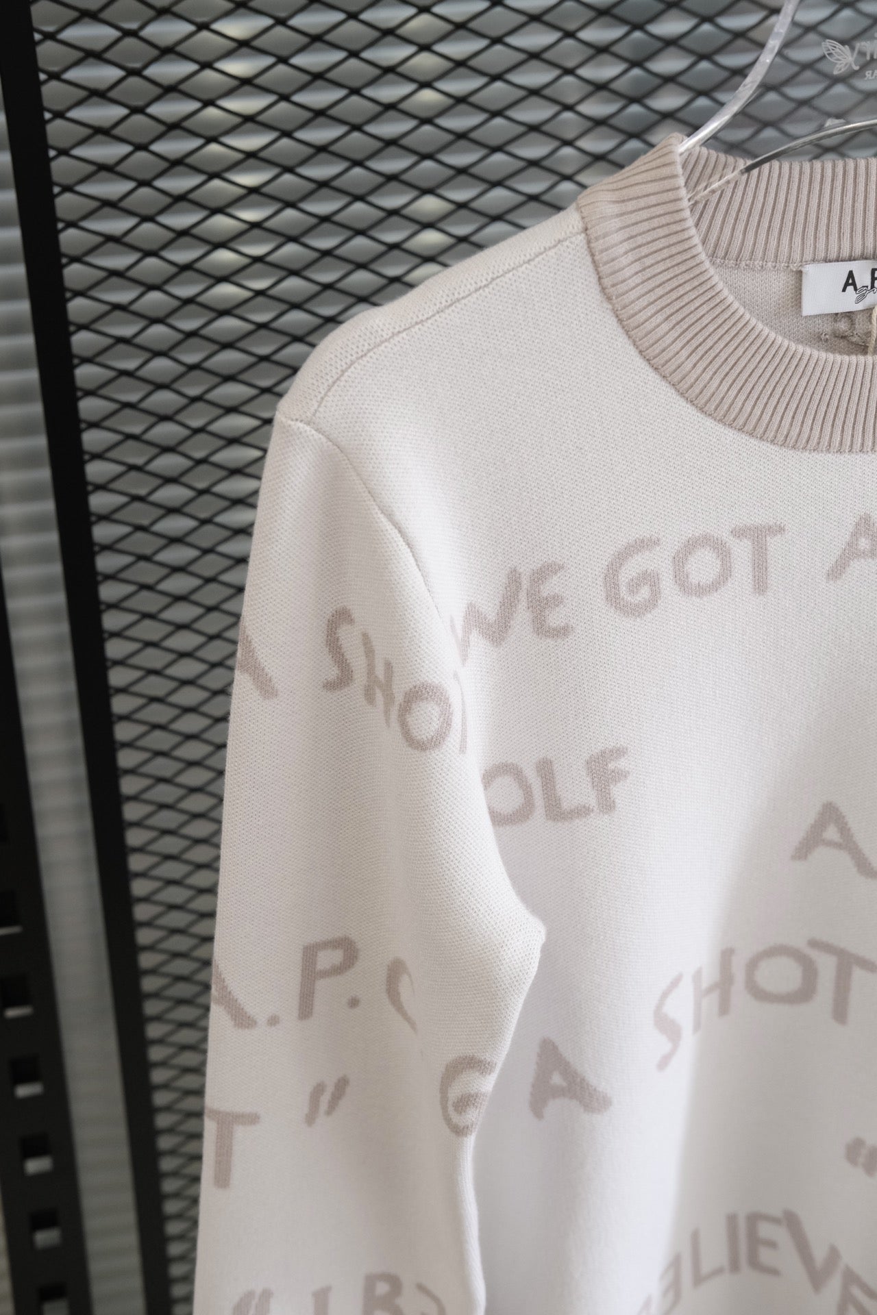 마이골프/APC GOLF 골프 여성 상의 알파벳 프린트 라운드 니트