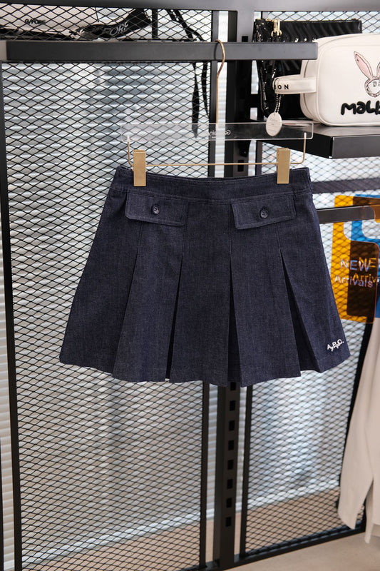 마이골프/APC 여성 플리츠 데님 스커트