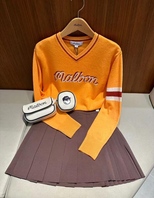 마이골프/Malbon 여성 V넥 니트