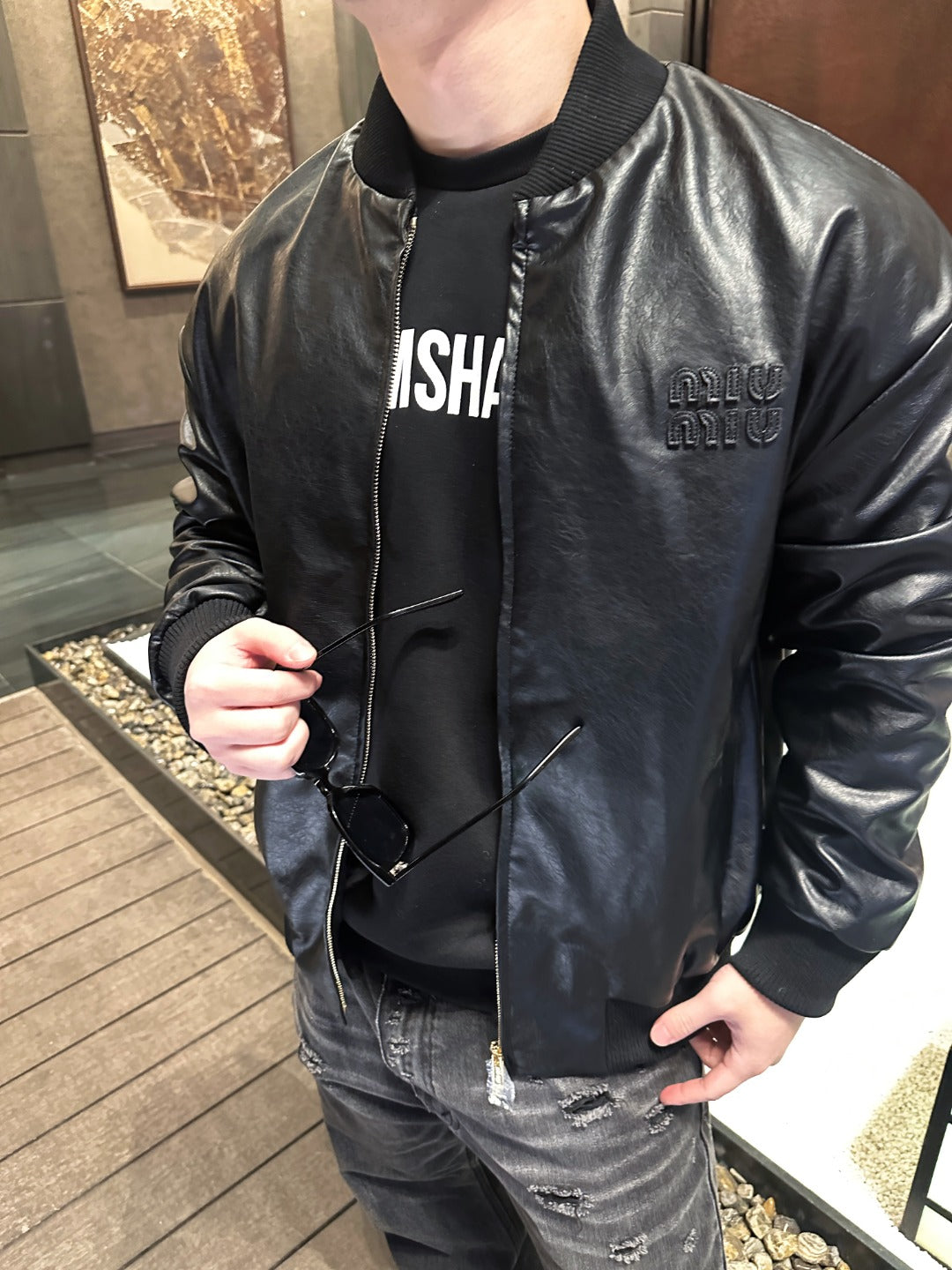 GTR/미우미우 남성 가죽 자켓
