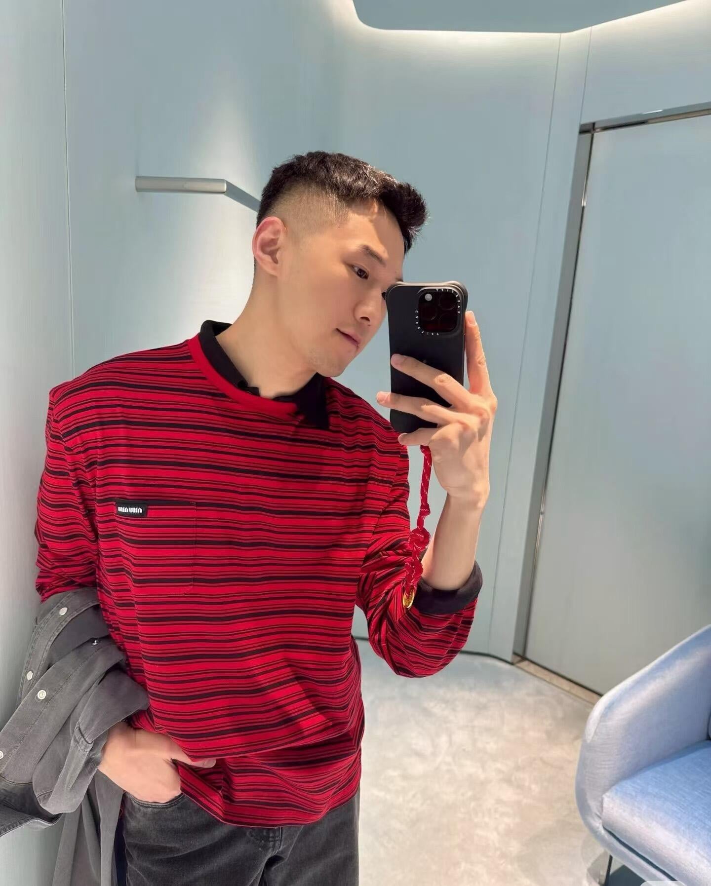 GTR/미우미우 남성 스트라이프 긴팔 티셔츠