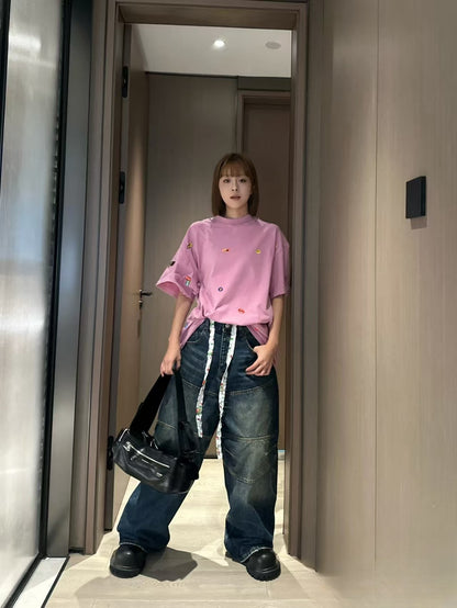 GTR/발렌시아가 남성 와이드 청바지