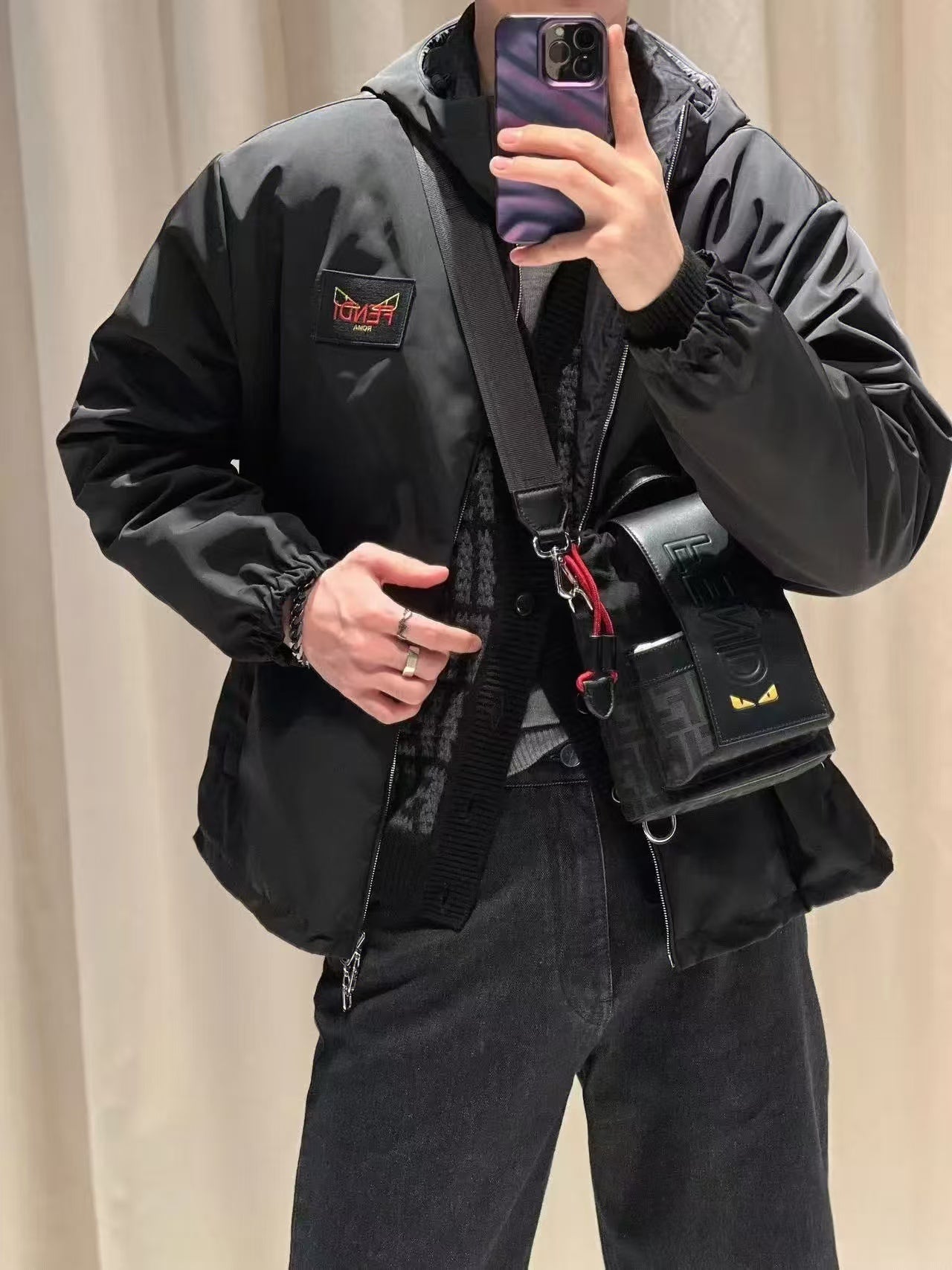 GTR/펜디 남성 후드 양면 자켓