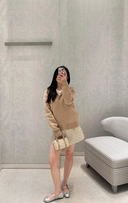 R공장/디올 여성 양면 후드 지퍼 가디건