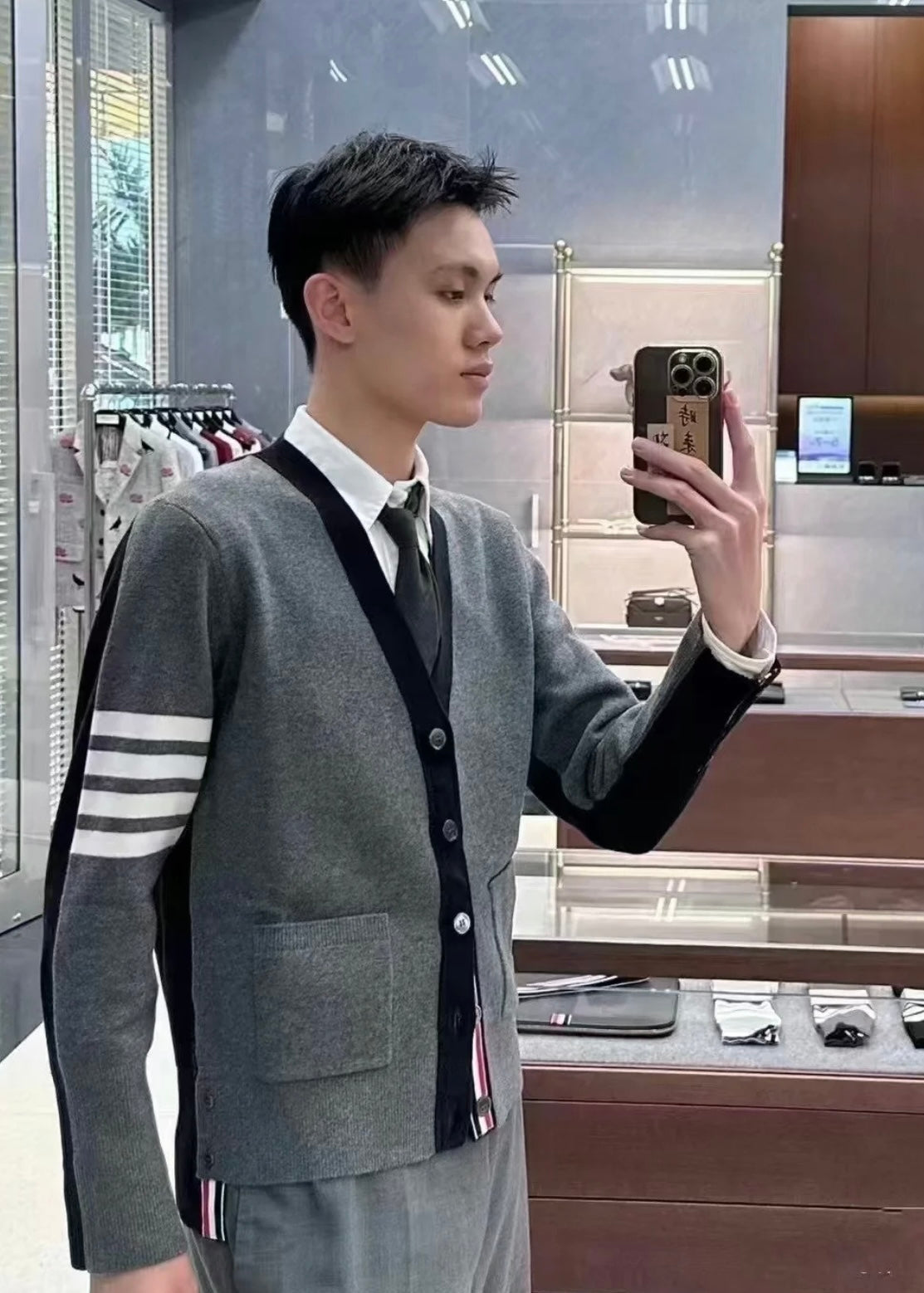 TJ셀러/톰브라운 남성 니트 가디건