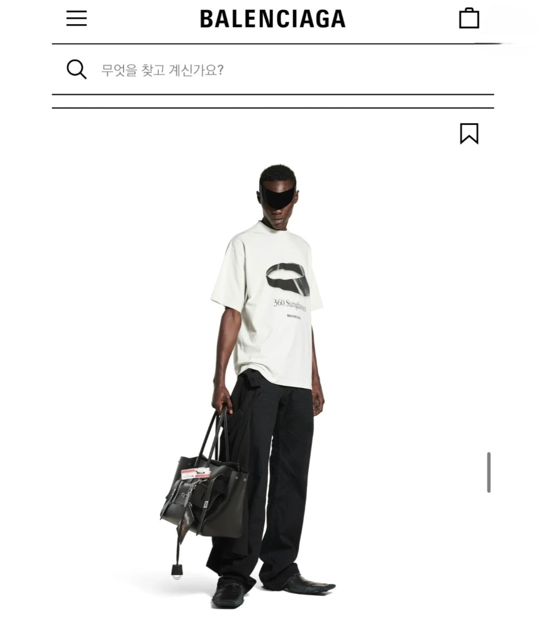 R공장/발렌시아가 남성 반팔 티셔츠