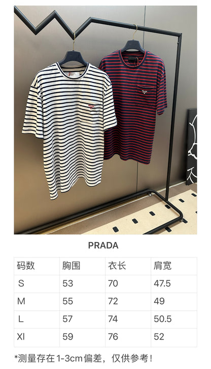 체인2호 / 프라다 남성 스트라이프 반팔 티셔츠