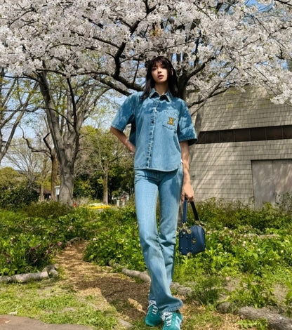 BVG / 루이비통 여성 데님 반팔