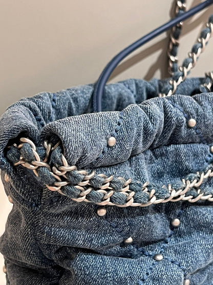 지존 / 샤넬 가방 22Bag 미니 데님  숄더백