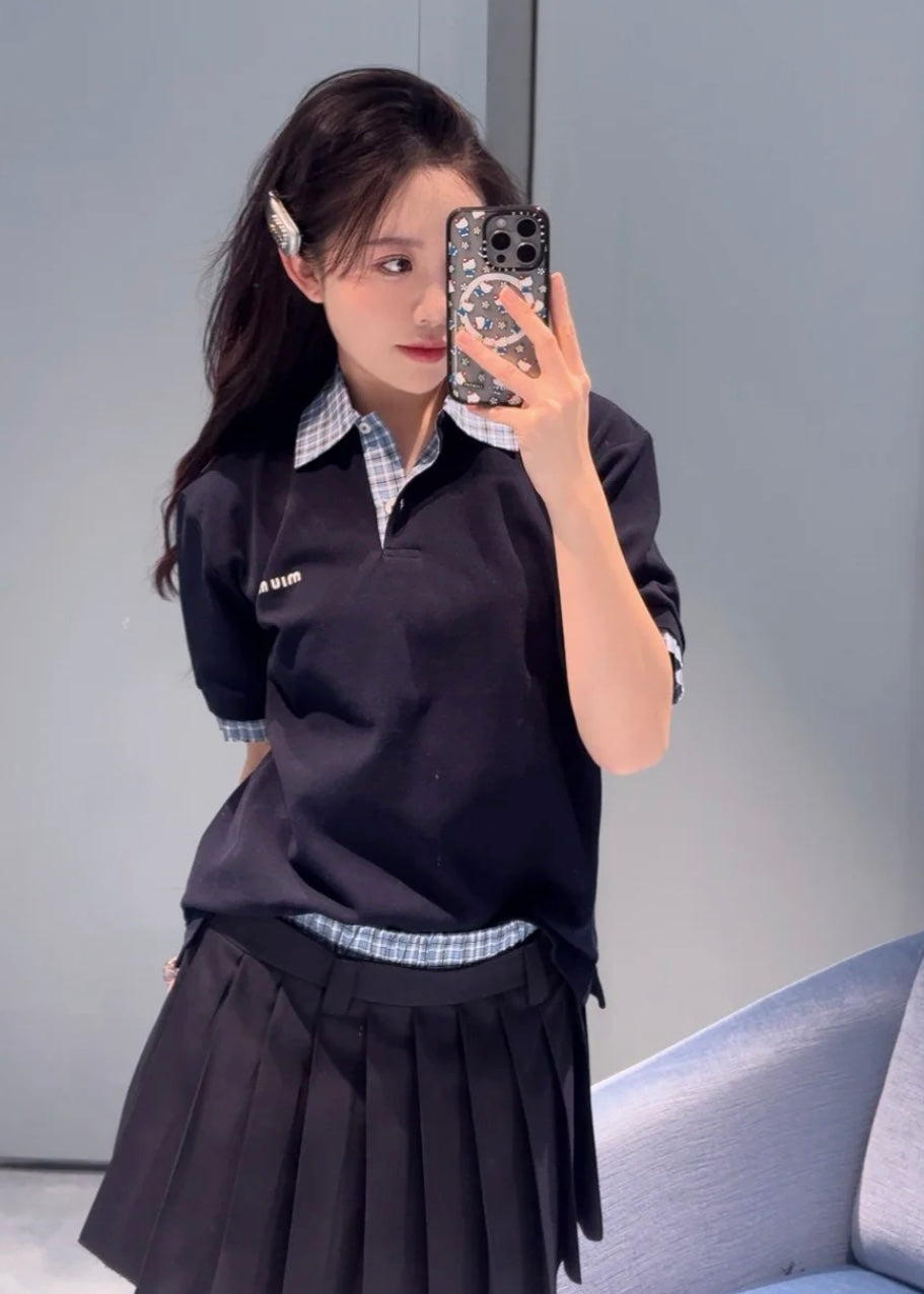 TJ셀러 / 미우미우 여성 폴로넥 반팔 셔츠