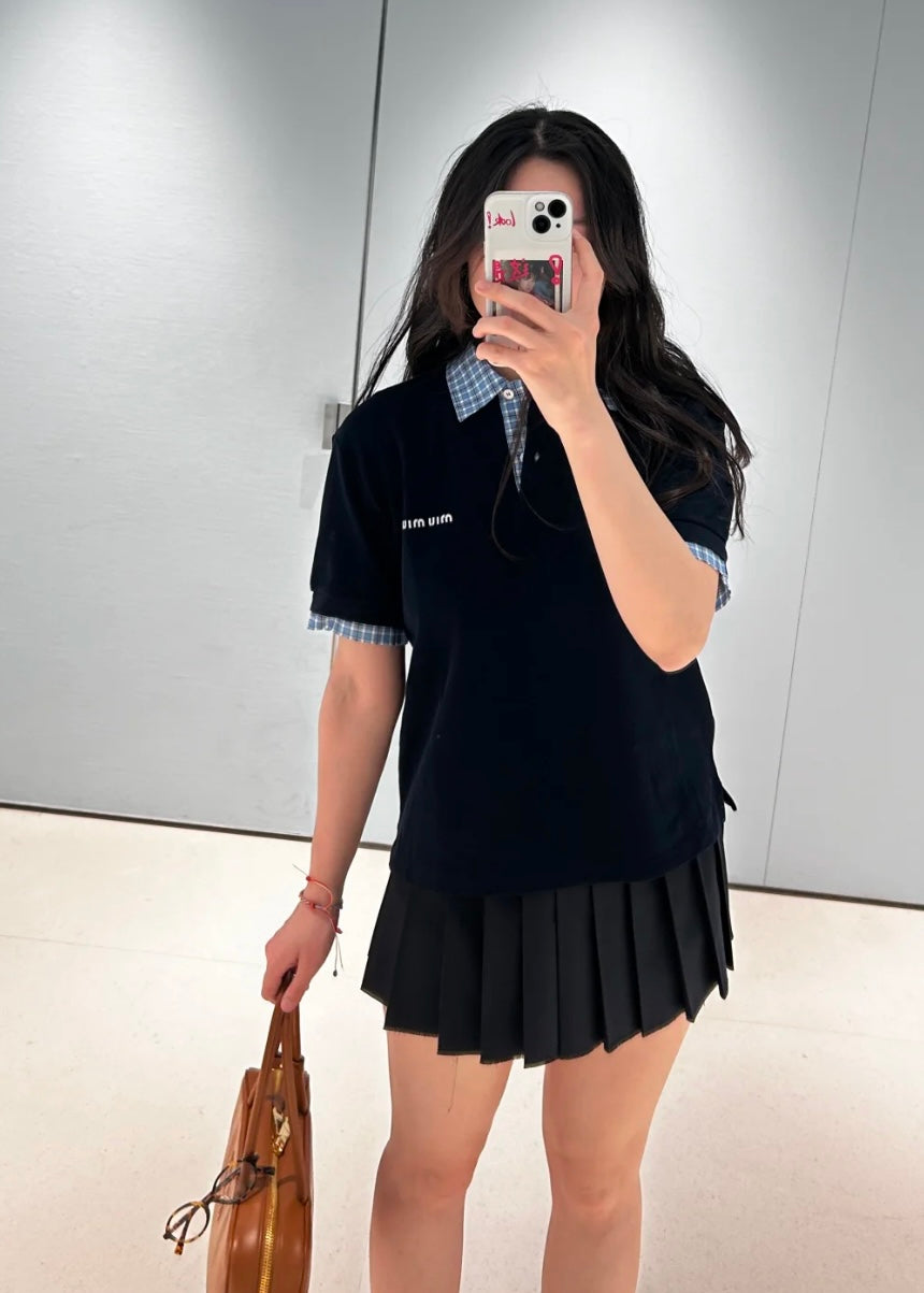 TJ셀러 / 미우미우 여성 폴로넥 반팔 셔츠