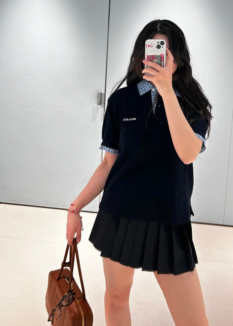 TJ셀러 / 미우미우 여성 폴로넥 반팔 셔츠
