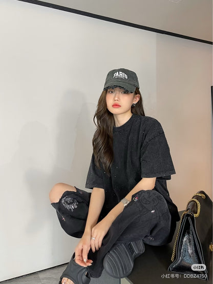체인2호 / 발렌시아가 남성 반짝반짝 반팔 티셔츠