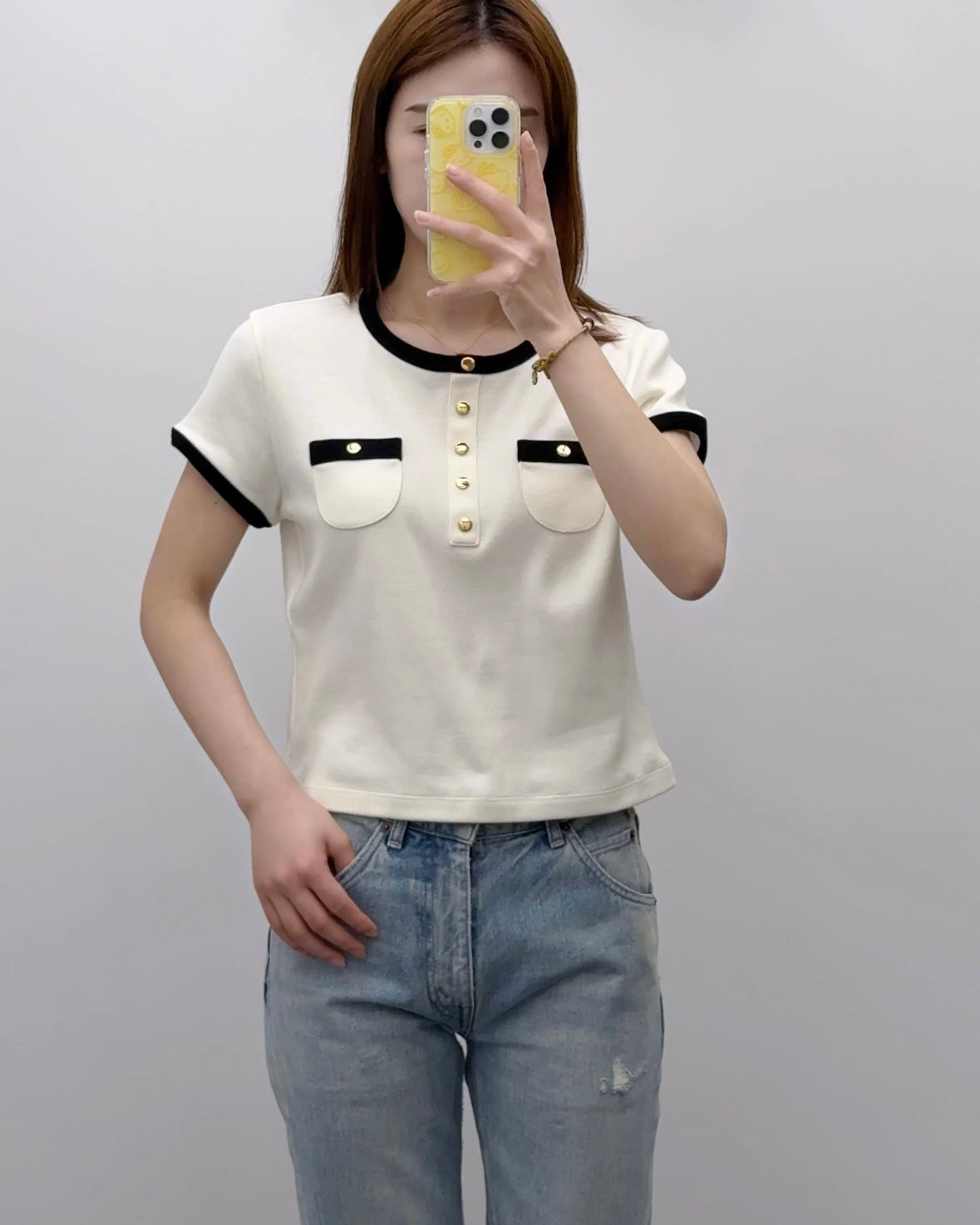 체인2호 / 셀린느 여성 니트 쇼트 티셔츠