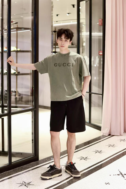 체인2호 / 구찌 남성 여성 초록 프린트 반팔 티셔츠