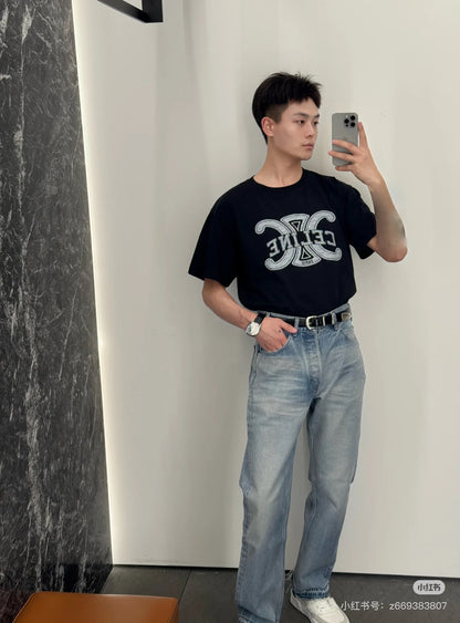 체인2호 / 셀린느 남성 여성 라운드넥 반팔 티셔츠