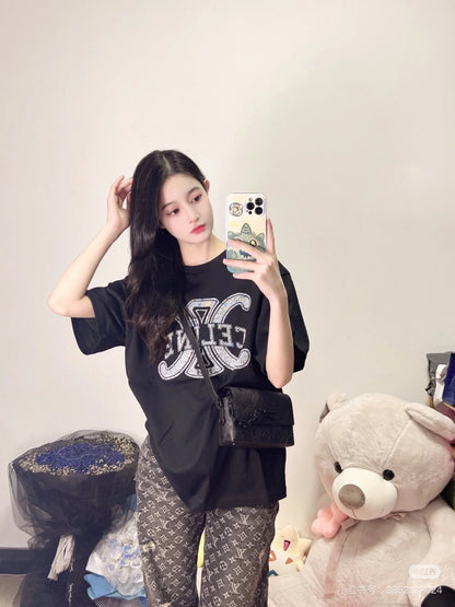 체인2호 / 셀린느 남성 여성 라운드넥 반팔 티셔츠