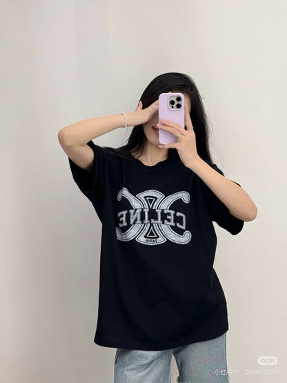 체인2호 / 셀린느 남성 여성 라운드넥 반팔 티셔츠
