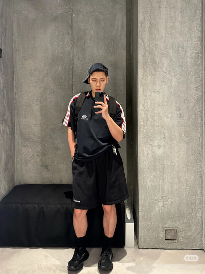 체인2호 / 발렌시아가 남성 더블 링 자수 반팔 티셔츠